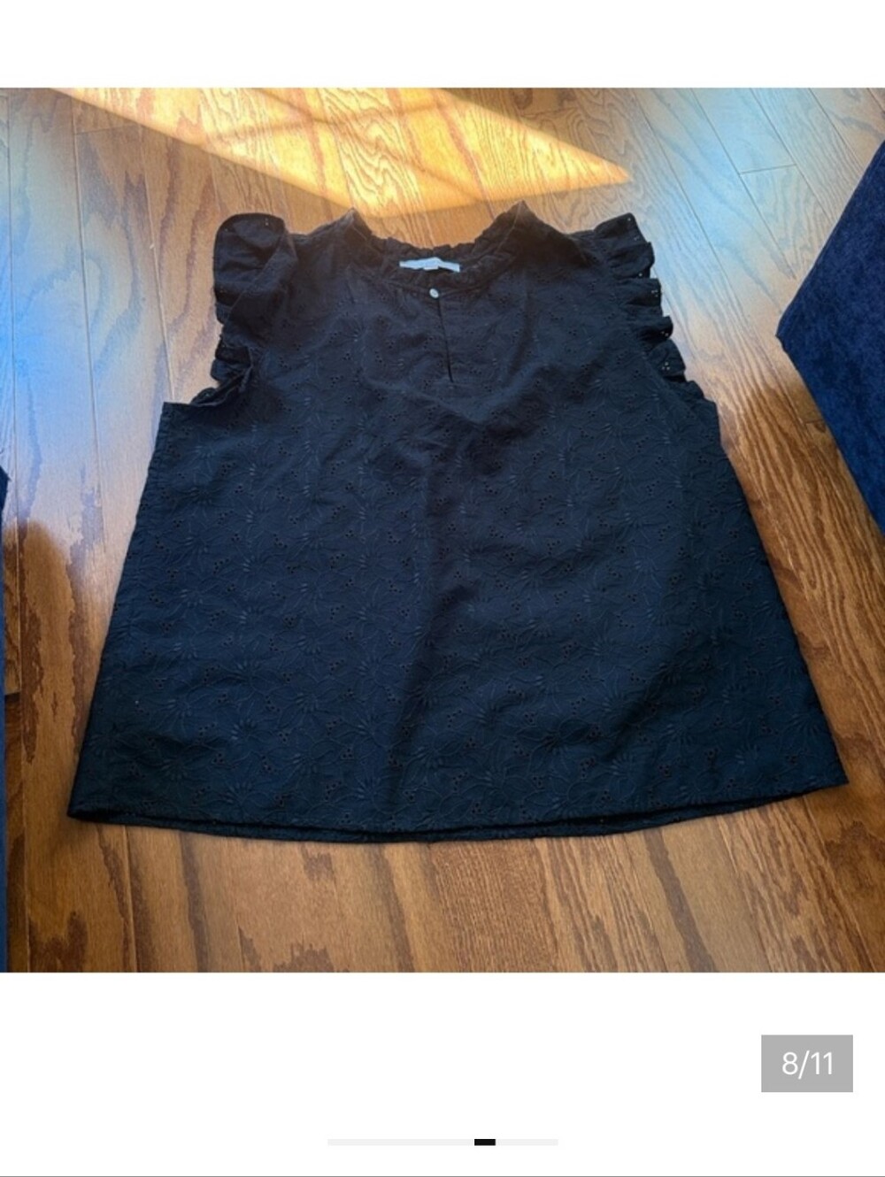 LOFT Eyelet Ruffle Sleeve Top - Picture 2 of 5